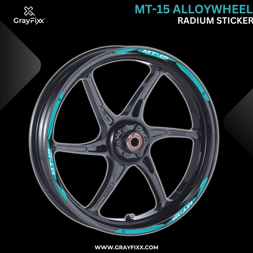 Alloy Wheel Radium Sticker for MT 15 | Made in Premium Radium with FPF (Fade Protection Film), Waterproof, Precut Sticker, Pack Of 12